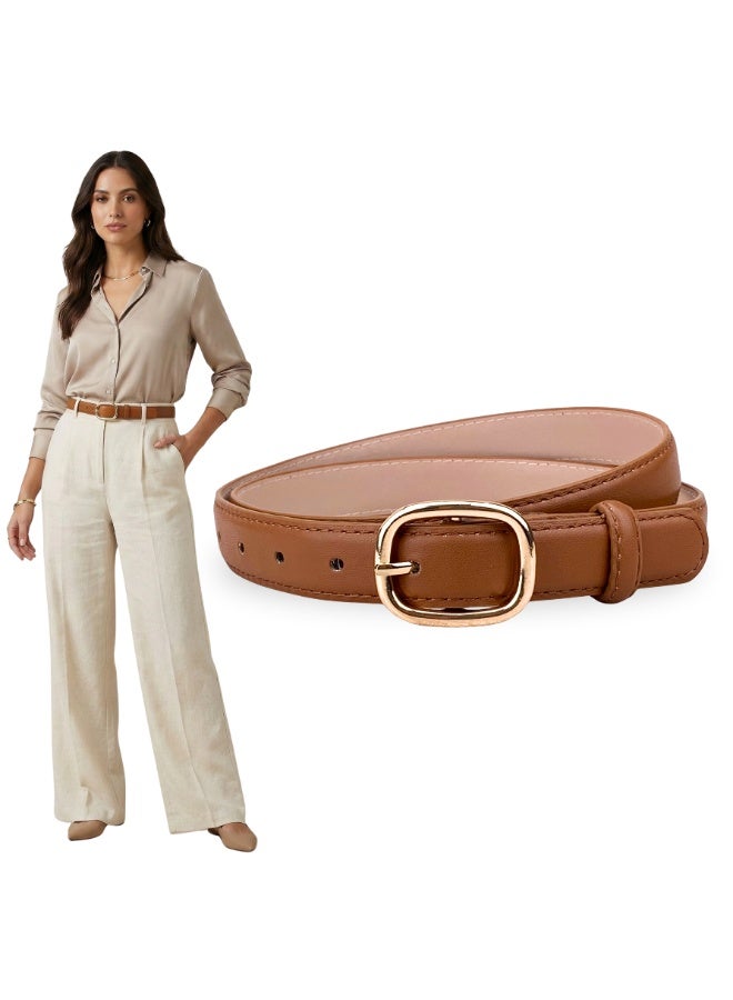 Classic Milano Women's Belt with Gift Box | Faux Leather Ladies Belt for Dresses, Jeans & Gowns | Stylish Womens Belt | Adjustable Girls Belt | Belt for Women with Elegant Buckle - Image 1